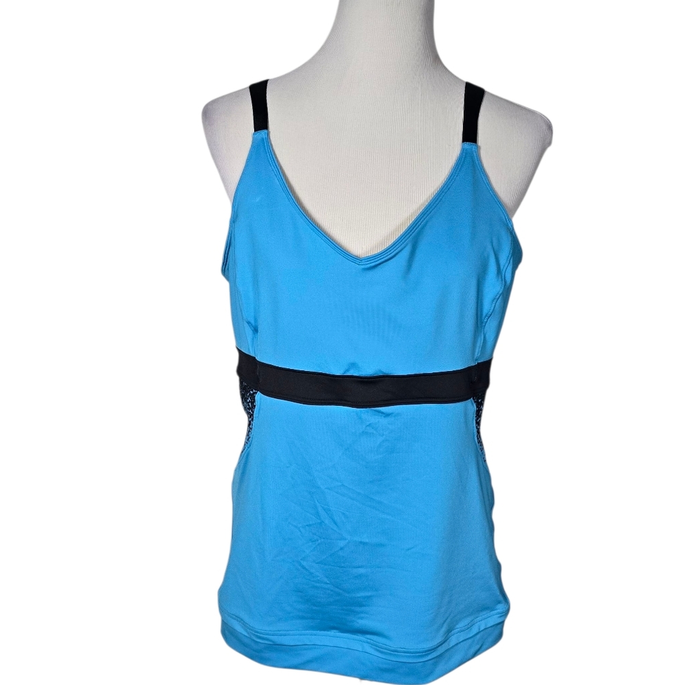 Reebok X-Large Turquoise Blue and Black Tank Top Exercise Top